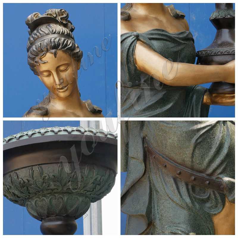 bronze lady statue lamp - YouFine Sculpture
