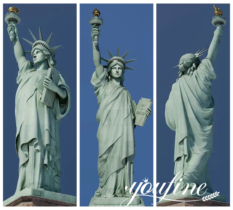 bronze liberty statue details