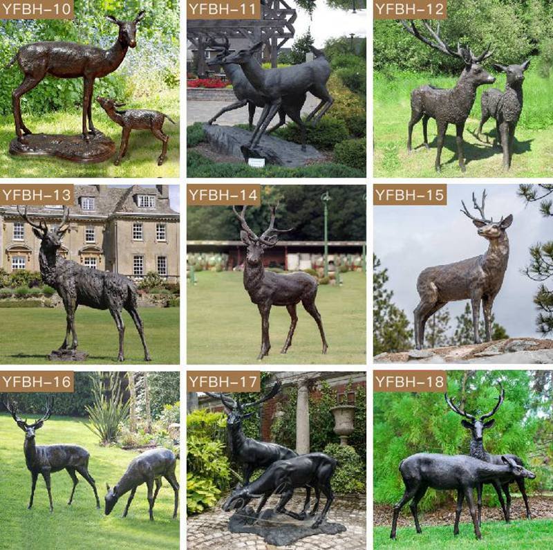 bronze life size deer statues