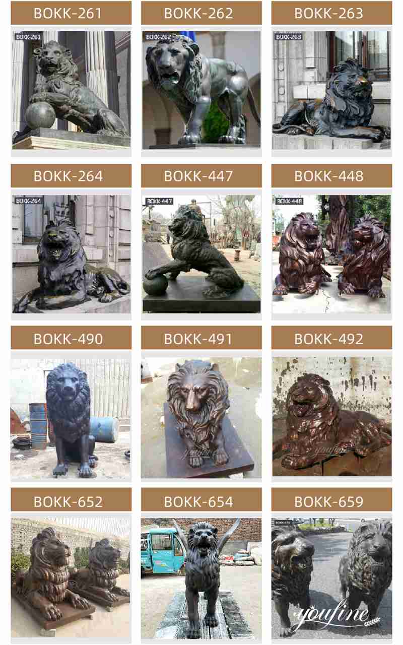 bronze lion sculpture - YouFine Sculpture (1)