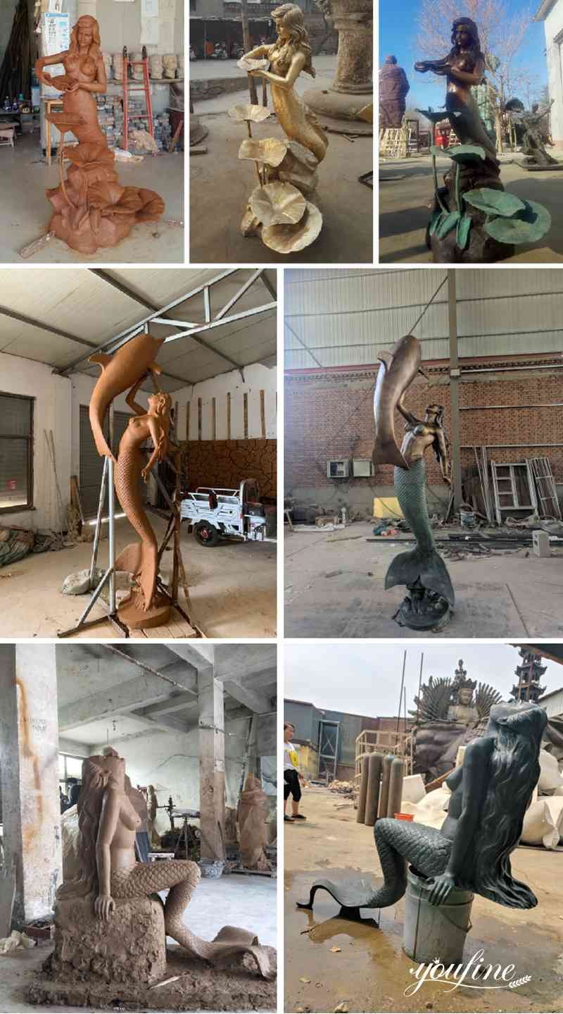 bronze mermaid fountain - YouFine Sculpture (1)