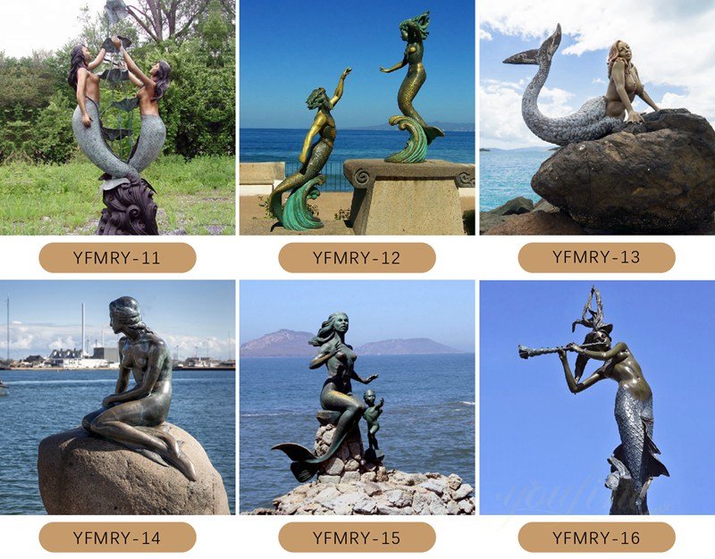 bronze mermaid statues for outside for sale