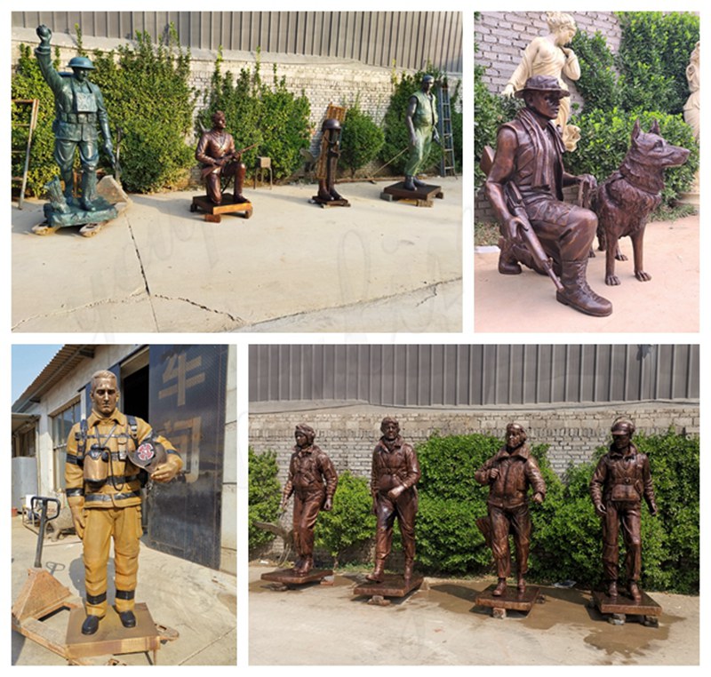 bronze military series sculpture