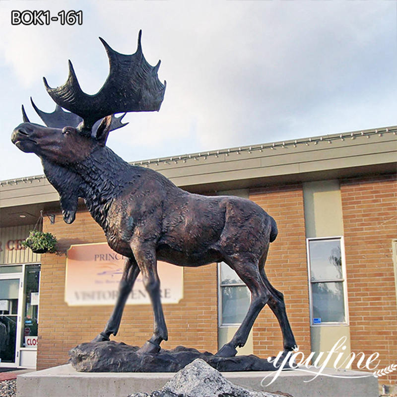Large Bronze Moose Statue Yard Art for Sale BOK1-161