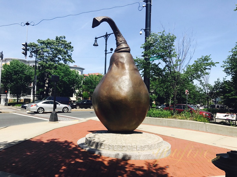 bronze pear sculpture