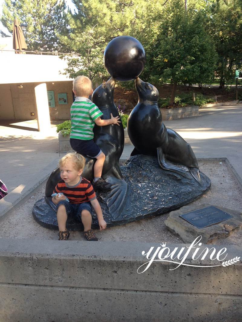 bronze sea lion sculptures