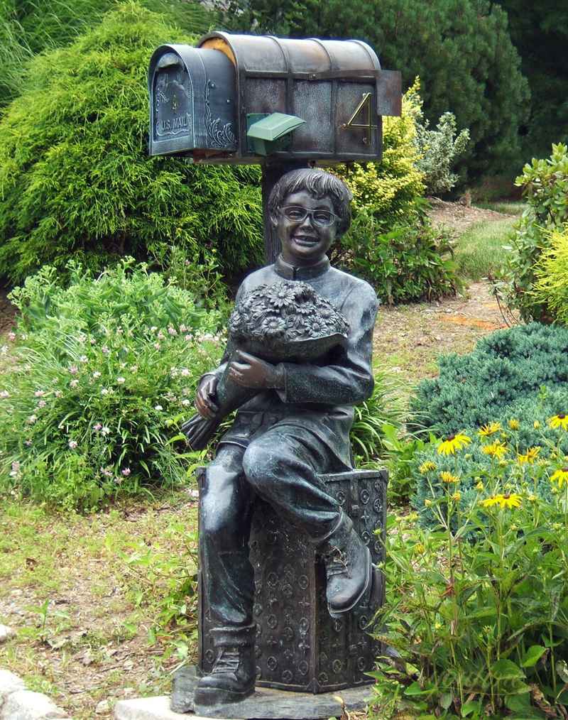 bronze statue mailbox