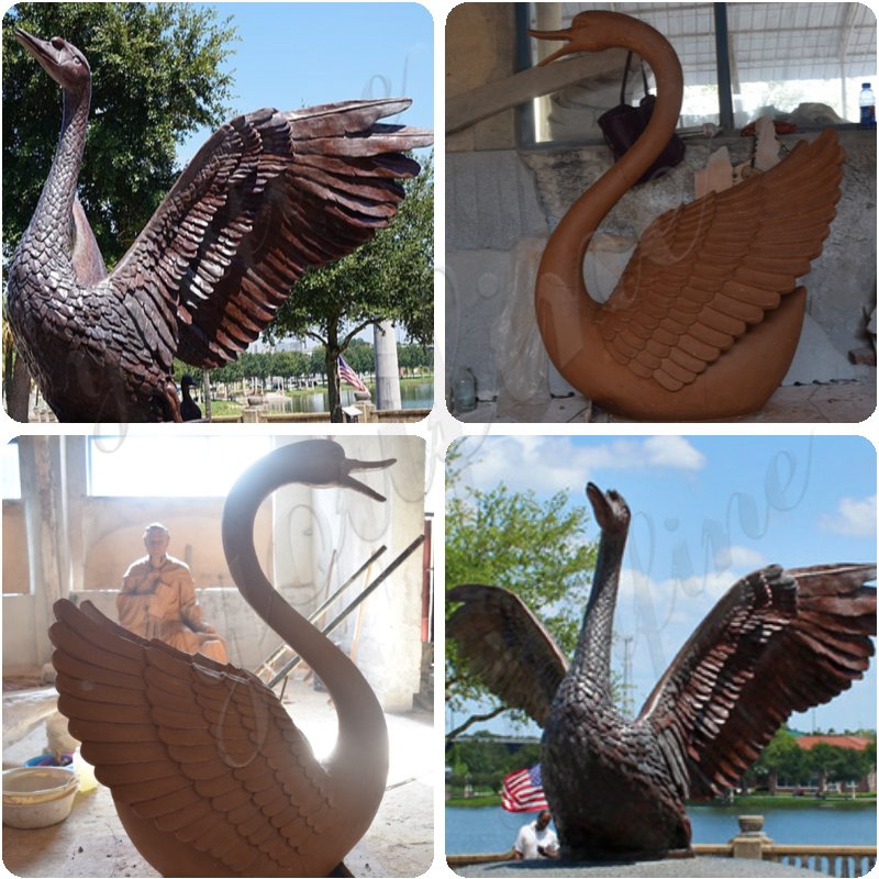 bronze swan sculpture 1：1 Mud Model