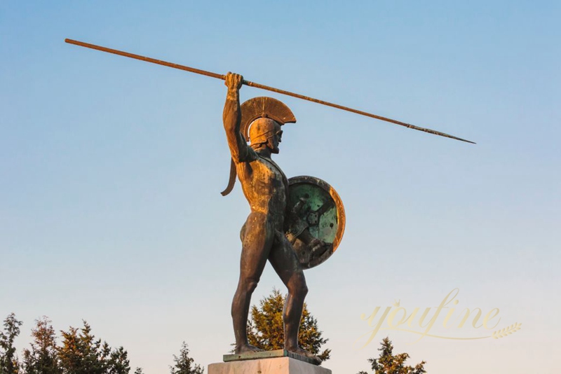 bronze trojan mascot warrior statue