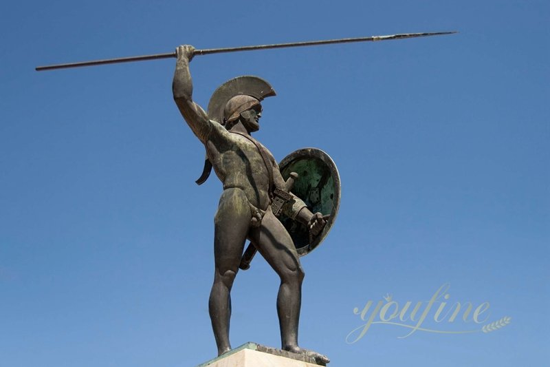 bronze trojan mascot warrior statue