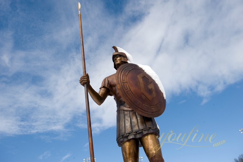 bronze trojan mascot warrior statue