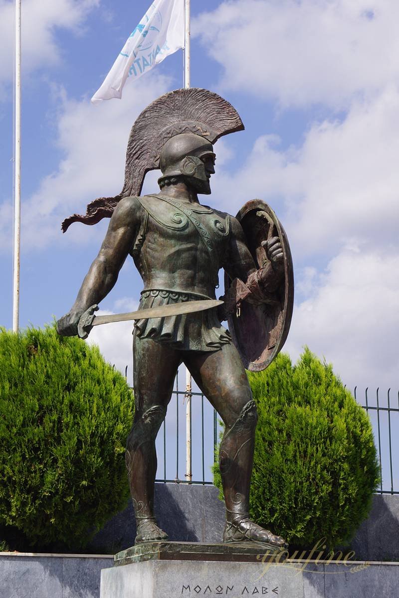 bronze trojan mascot warrior statue