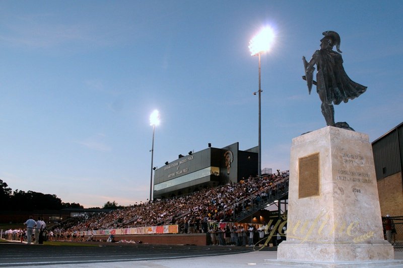 bronze trojan mascot warrior statue