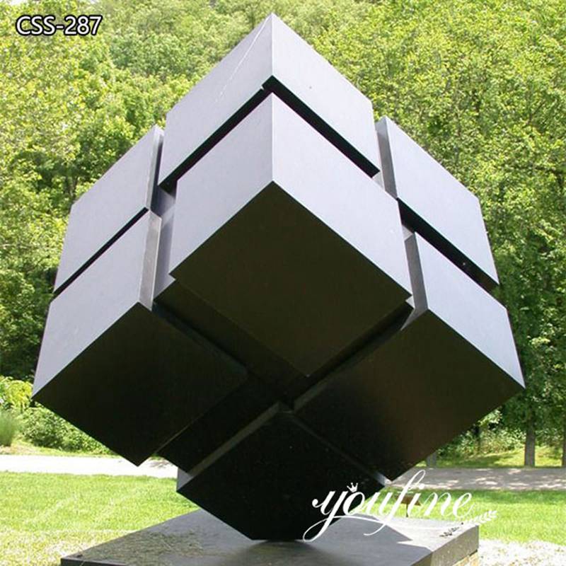 Metal Cube Sculpture Modern Outdoor Decor Factory Supply CSS-287