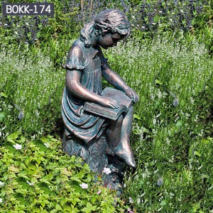 Custom Made Statues Custom Garden Statues Metal Yard Decorations of Reading Girl BOKK-174