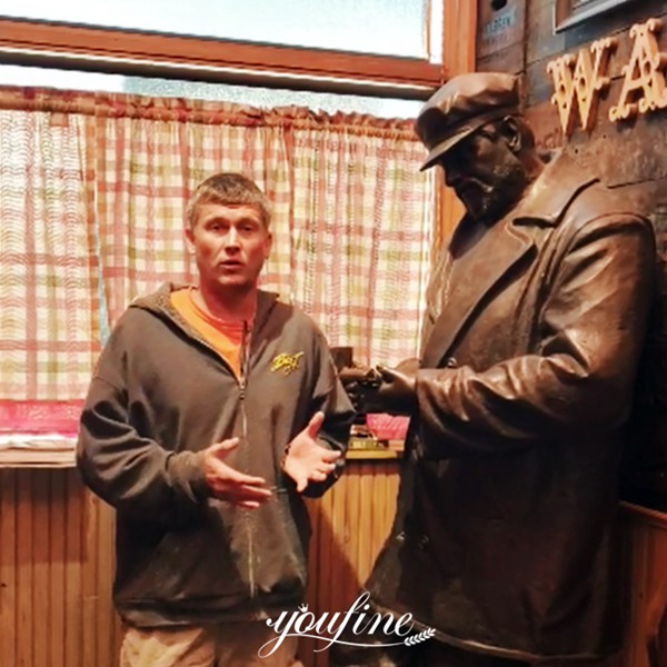 YouFine Custom Bronze Man Sculpture for Michigan Pub of the US