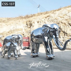  » Modern Abstract Stainless Steel Elephant Sculpture Home Ornament for Sale CSS-137