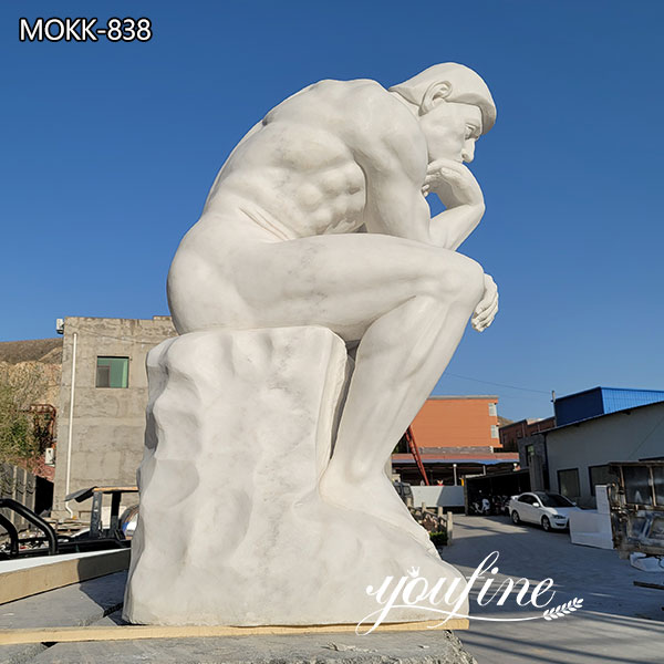 Handmade White Marble The Thinker Statue for Sale MOKK-836
