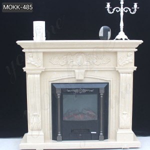 Buy New Design Cheap Beige Marble fireplace Surround in Factory Price MOKK-485