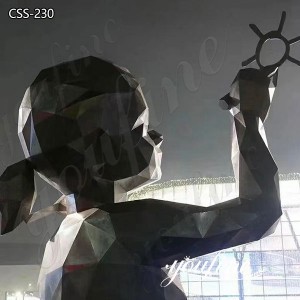  » Large Abstract Stainless Steel Human Geometric Sculpture for Sale CSS-230