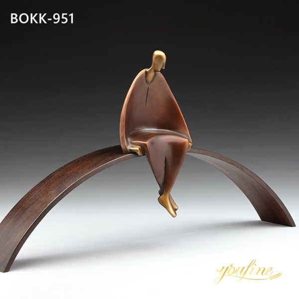 Abstract Bronze Sculpture Carol Gold Hotel Decor for Sale BOKK-951