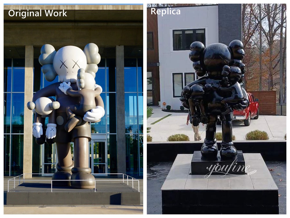 contemporary resin kaws companion sculpture original vs custom painted replica