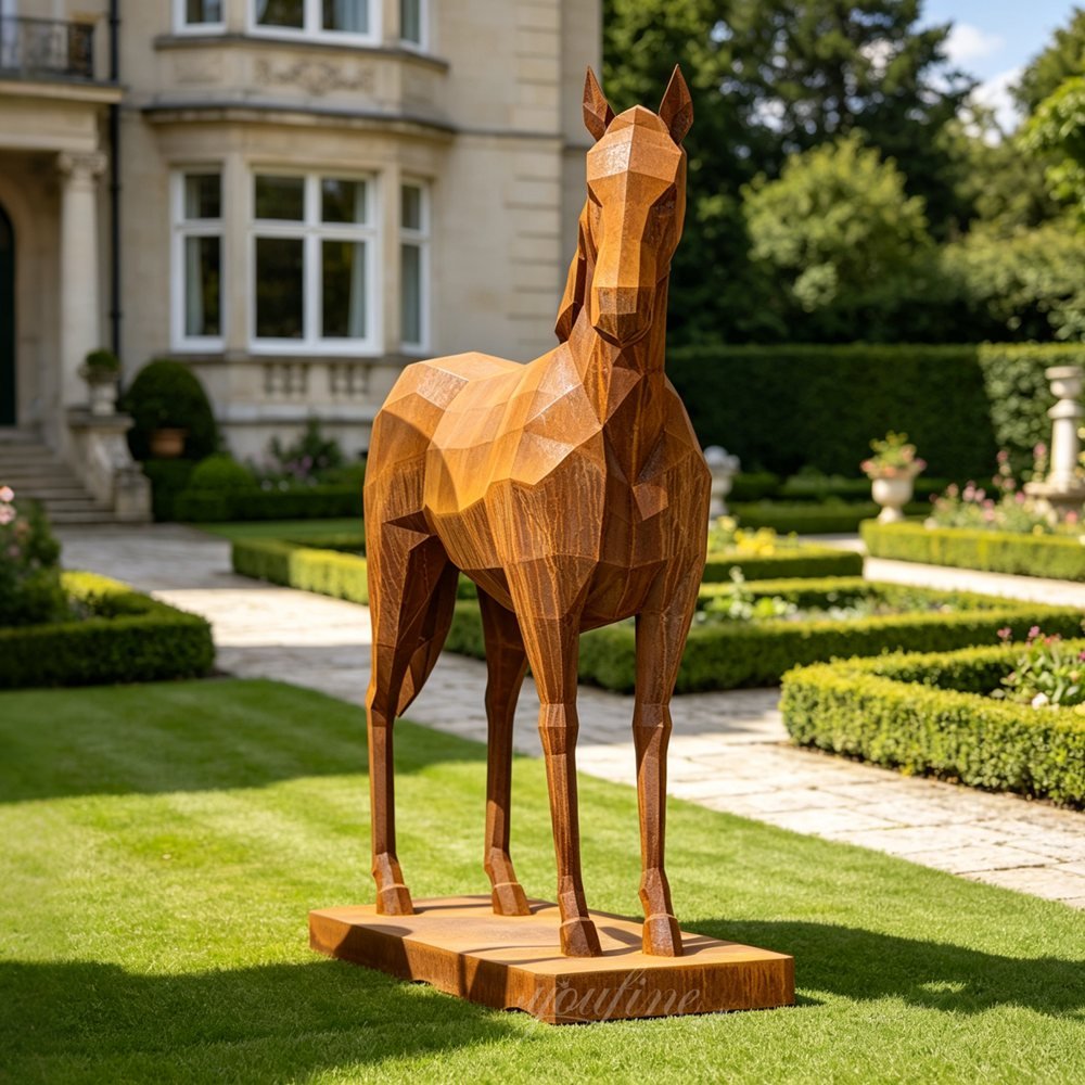 Corten steel horse sculpture