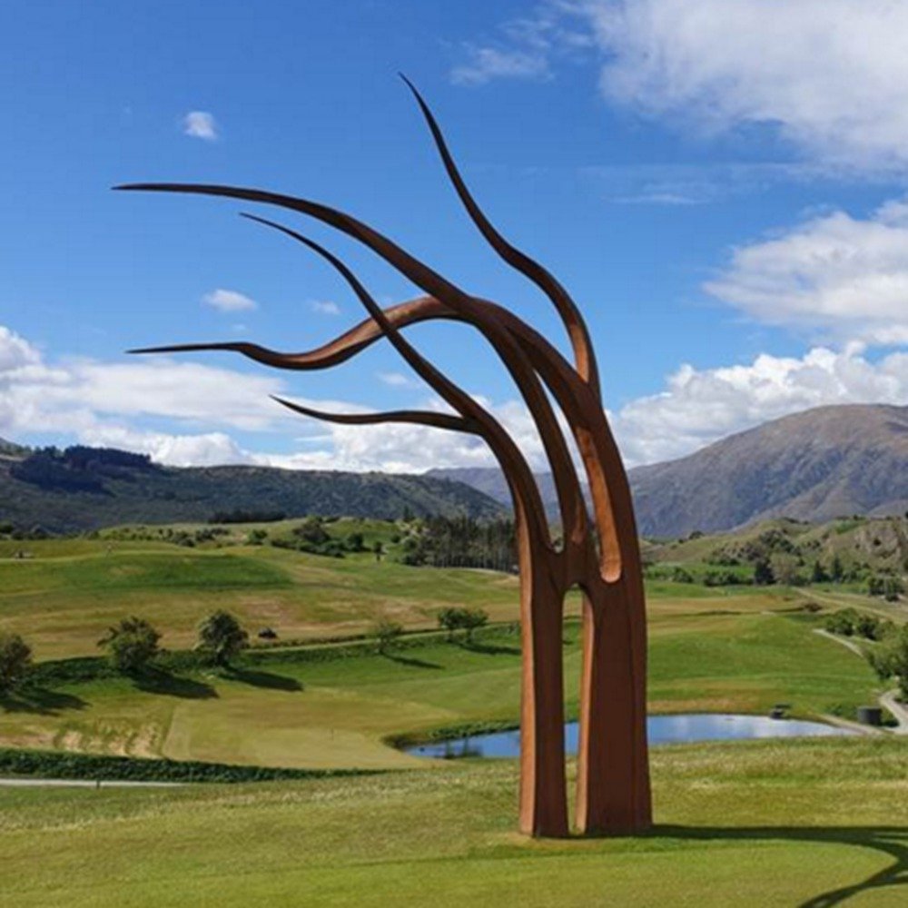 Corten steel tree branch sculpture
