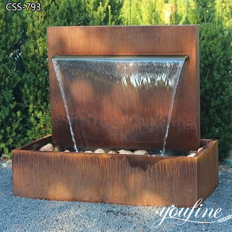 corten steel water fountain -YouFine Sculpture