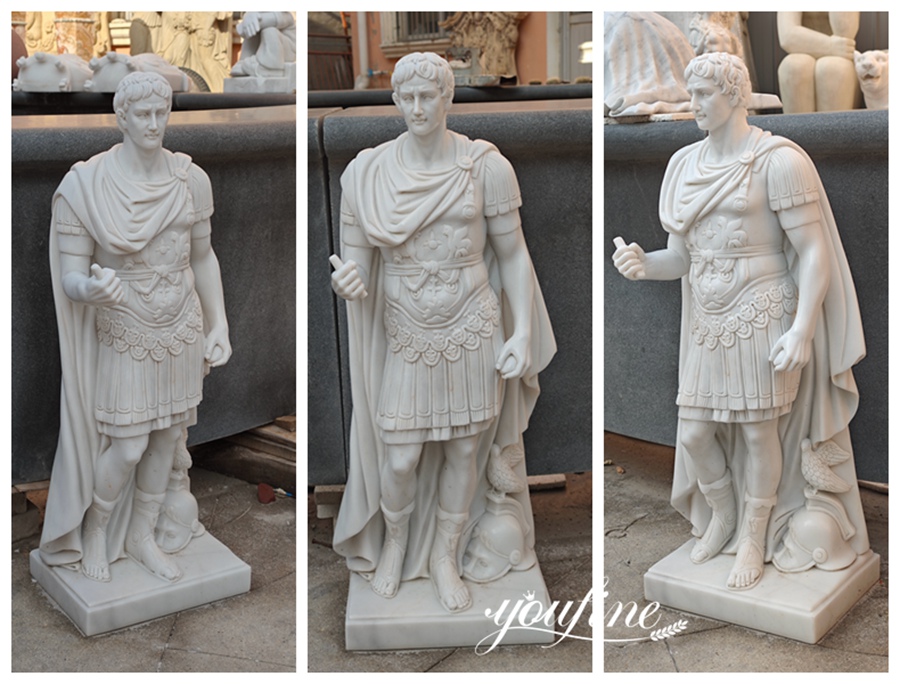 custom life size augustus marble statue details