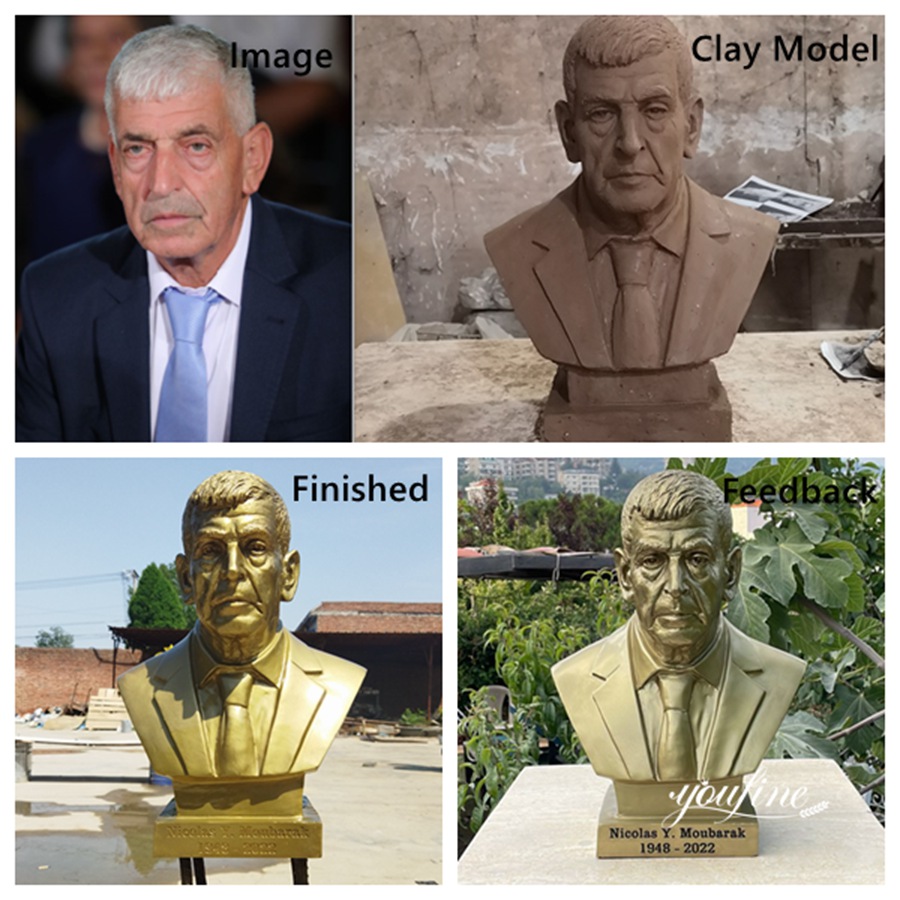 custom-made bronze bust for a Lebanese client