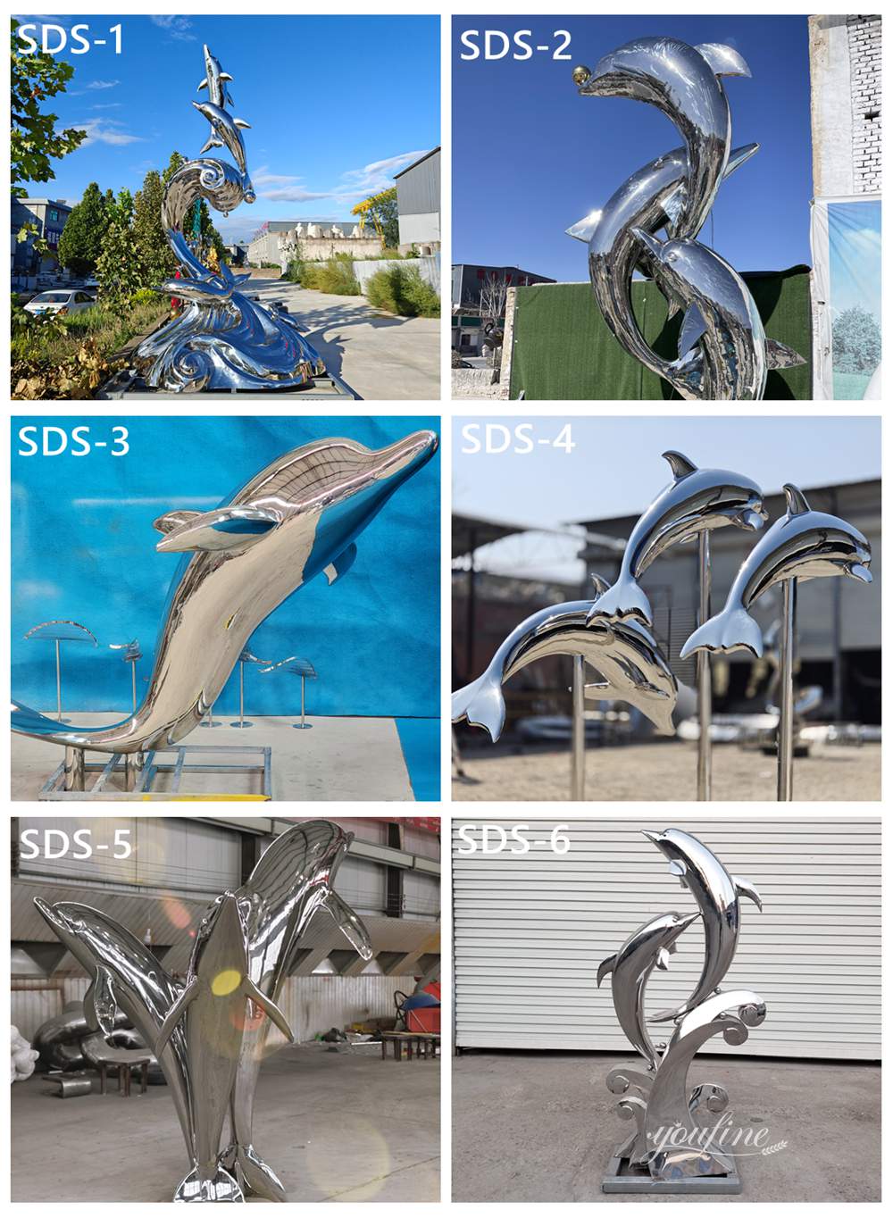 custom metal dolphin statues