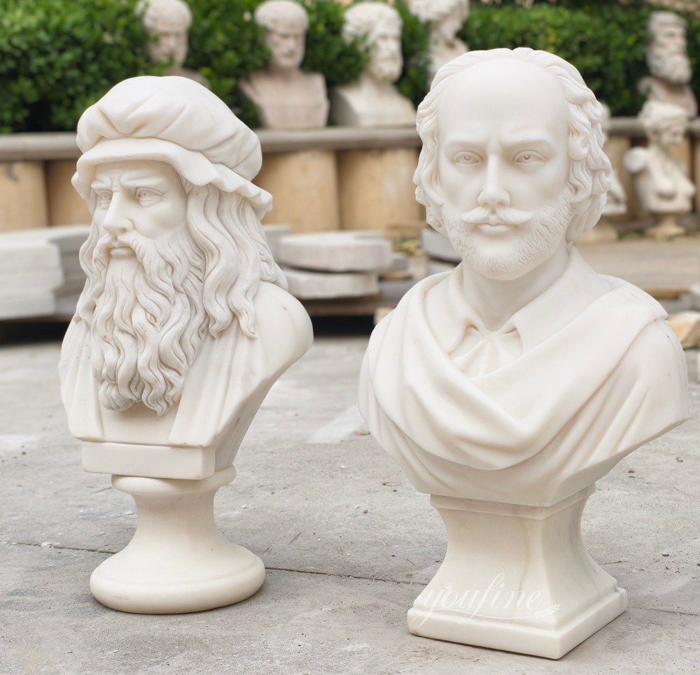 custom white marble busts