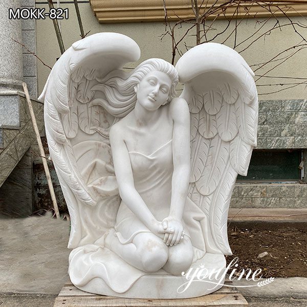 Natural Marble Life-size Angel Statue Garden for Sale MOKK-821