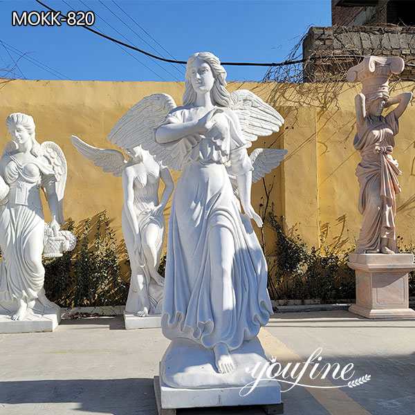  » Life-size White Marble Angel Statue for Garden Decor for Sale MOKK-820 Featured Image