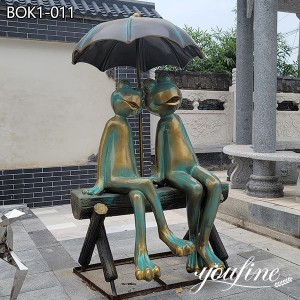 Fine Casting Bronze Frog Statue for Garden for Sale BOK1-011