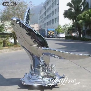  » Mirror Polished Large Metal Dolphin Statue Decor for Sale CSS-406