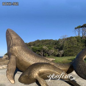 Large Bronze Whale Sculpture Outdoor Decor for Sale BOKK-982