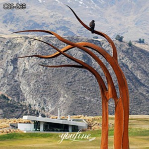 Corten Steel Tree Sculpture Large Metal Outdoor Art Manufacturer CSS-269