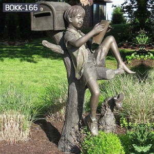 Custom Garden Statues Bronze Figure Statue Metal Yard Decorations Bronze Child Statue Mailbox BOKK-166