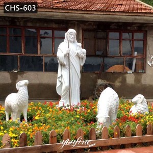 Life Size Jesus Marble Statue with Shepard for Sale CHS-603