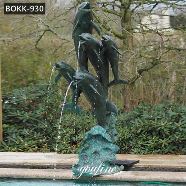 Outdoor Five Bronze Dolphin Fountain Pool Decoration for Sale BOKK-930