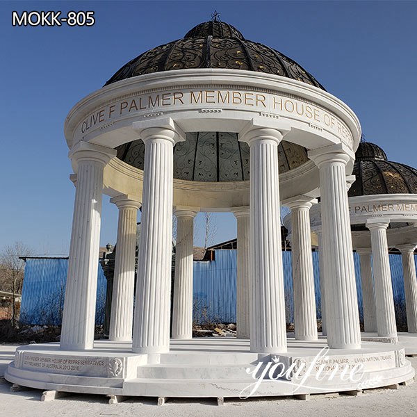  » Large White Marble Gazebo with Dome for Sale MOKK-805 Featured Image