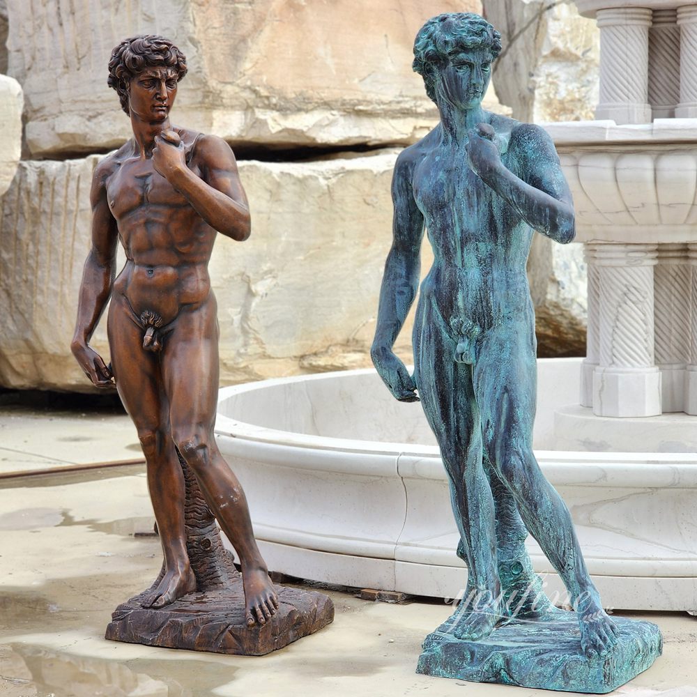 different colors of bronze David statue replicas