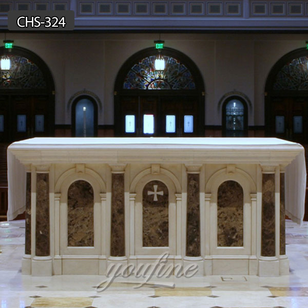 White Marble Altar Table catholic home altars for sale CHS-324