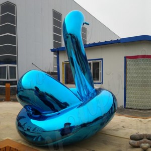  » large metal yard art Jeff koons balloon swan statue CSS-29