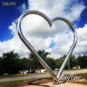 Stainless Steel Abstract Heart Sculpture Modern Outdoor Decor for Sale CSS-575