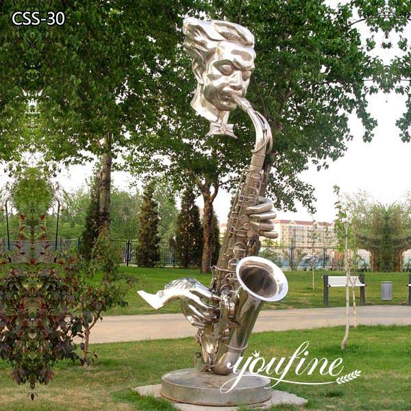 Hotel Garden Metal Saxophone Player Sculpture for Sale CSS-30