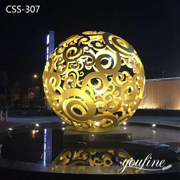 Outdoor Lighting Decor Metal Hollow Ball Sculpture for Sale CSS-307