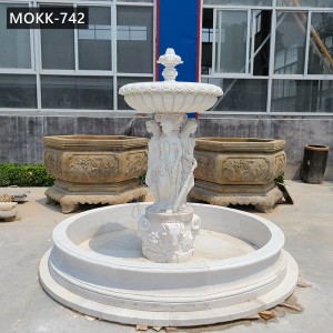 Outdoor 2-Tier Marble Lady Water Fountain for Garden Decor at Best Price MOKK-742